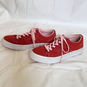 Converse one star red/pink suede‎ kids or women